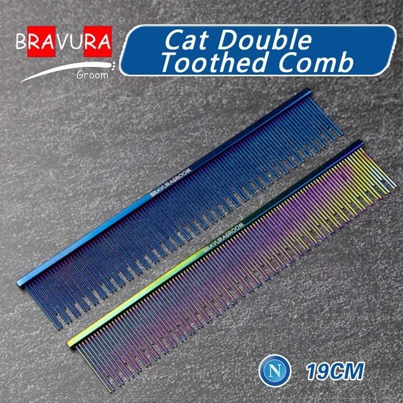 BAVURA Pet Grooming Comb Stainless Steel Aluminum Alloy Steel for Dogs And Cats Professional Quality for Easy Hair Care photo 1