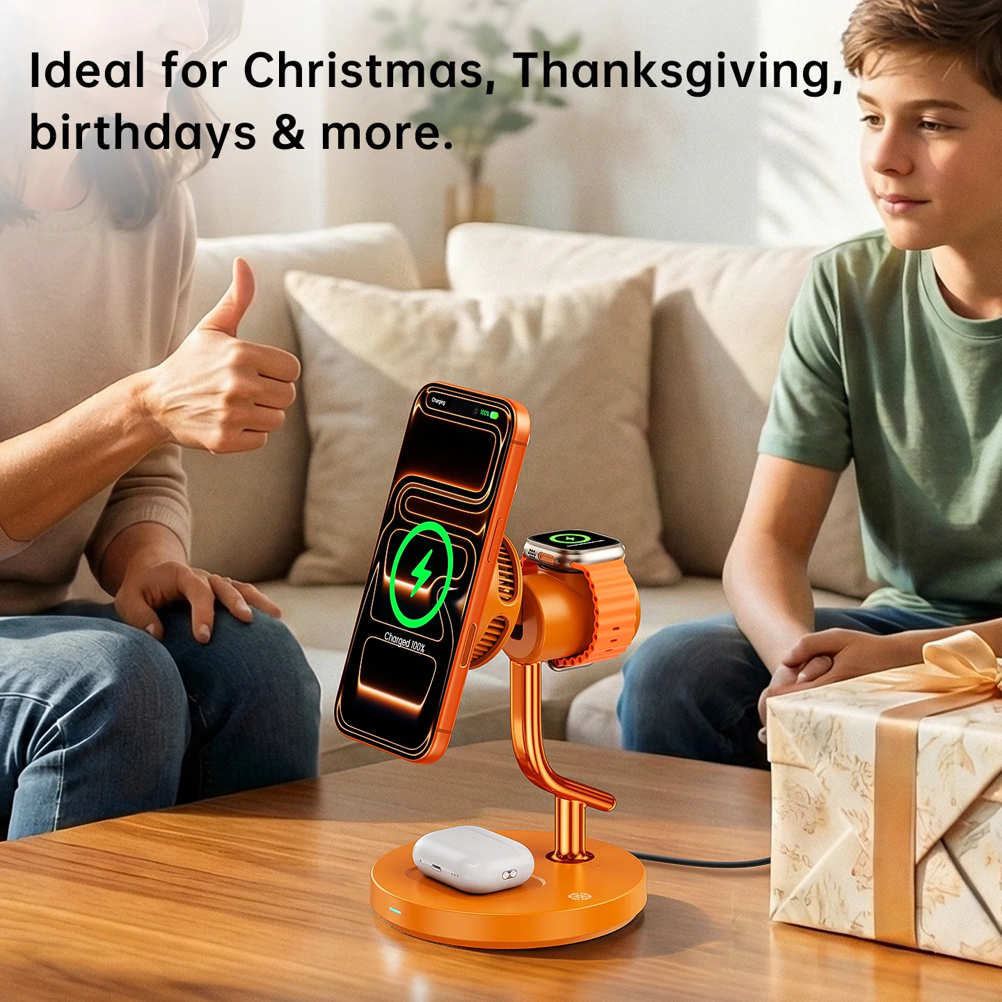 MagCold Qi2.2 25W Magnetic Wireless Charger Stand for iPhone Galaxy S25/S26 Fast Charging,Galaxy Watch AirPods Charging Station photo 3