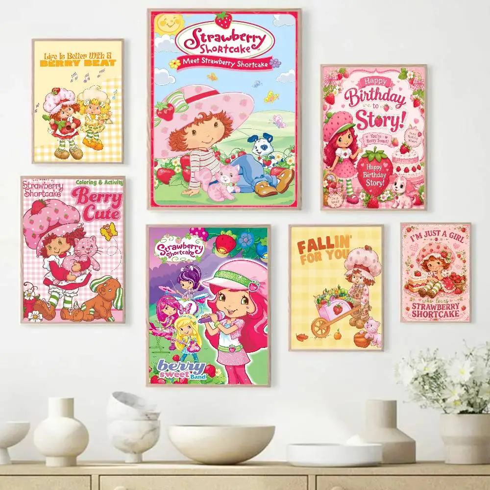 S-strawberry-shortcakeS Classic Anime Poster Waterproof Paper Sticker Coffee House Bar Room Wall Decor photo 1