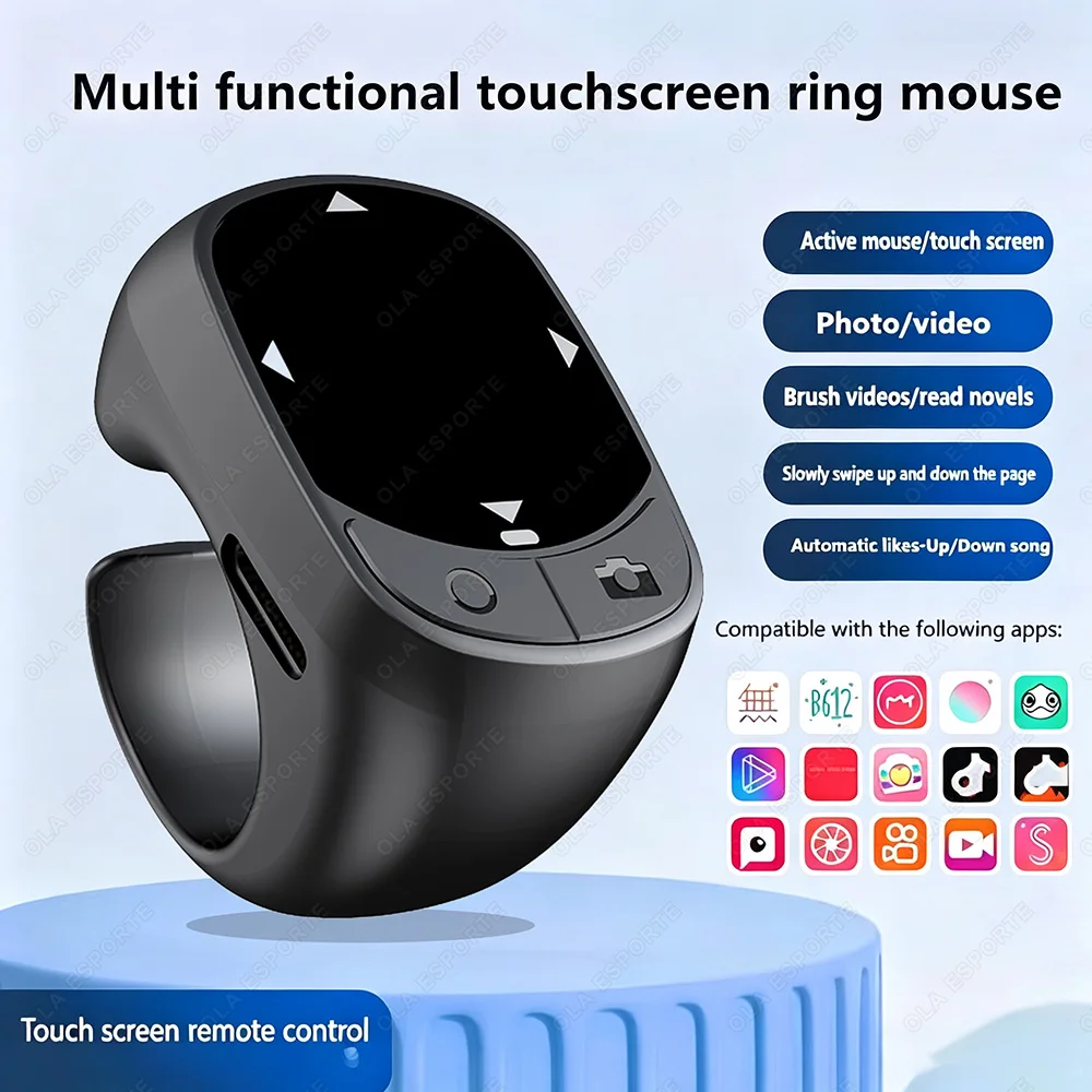 NEW BT Remote Control Touch Screen Page Turner Camera Video Recording Music Control For iPad iPhone Remote Scrolling Ring R12 ﻿ photo 1