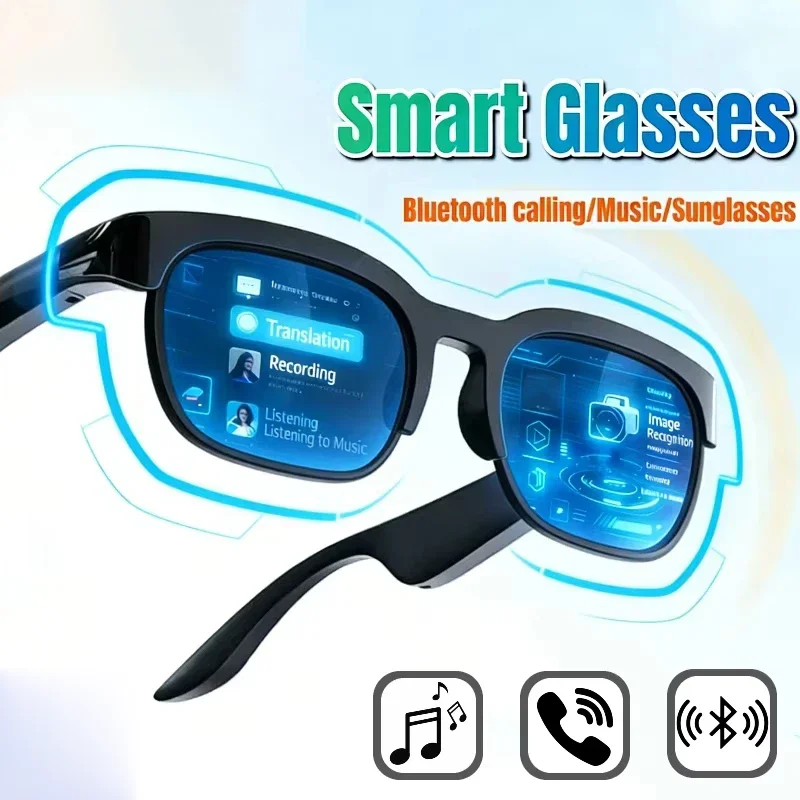 2026 New Smart Glasses AI Translation Bluetooth Conversation Recording Listening To Music Smart Sunglasses for Men Women photo 1