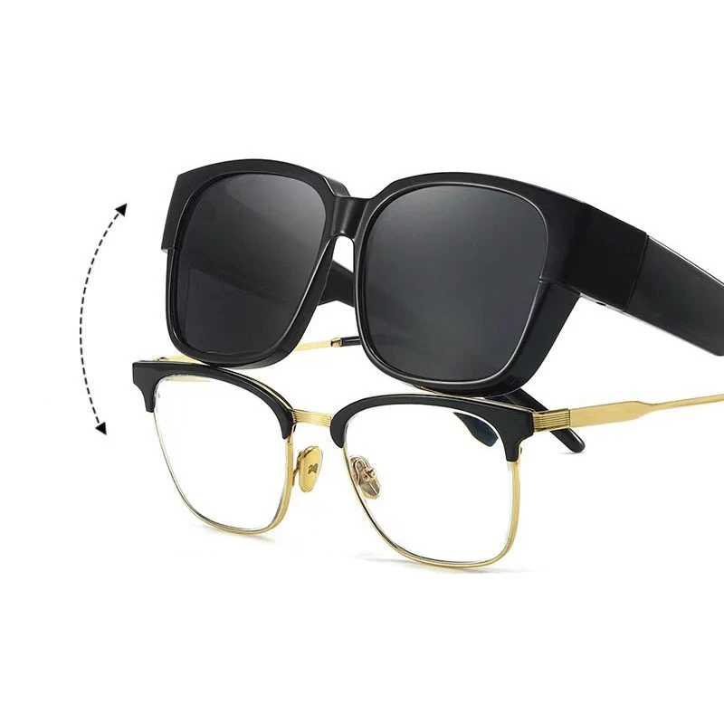 New Fashion Polarized Sunglasses Cover Over Myopia Prescription Glasses Portable Men Women Vintage Fishing Driving Eyewear photo 1