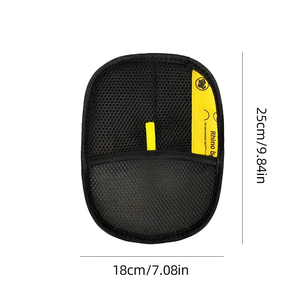 Upgrade Edition Large Pet Static Hair Removal Gloves - Black Polypropylene Cat Grooming Gloves with Yellow Accents photo 6