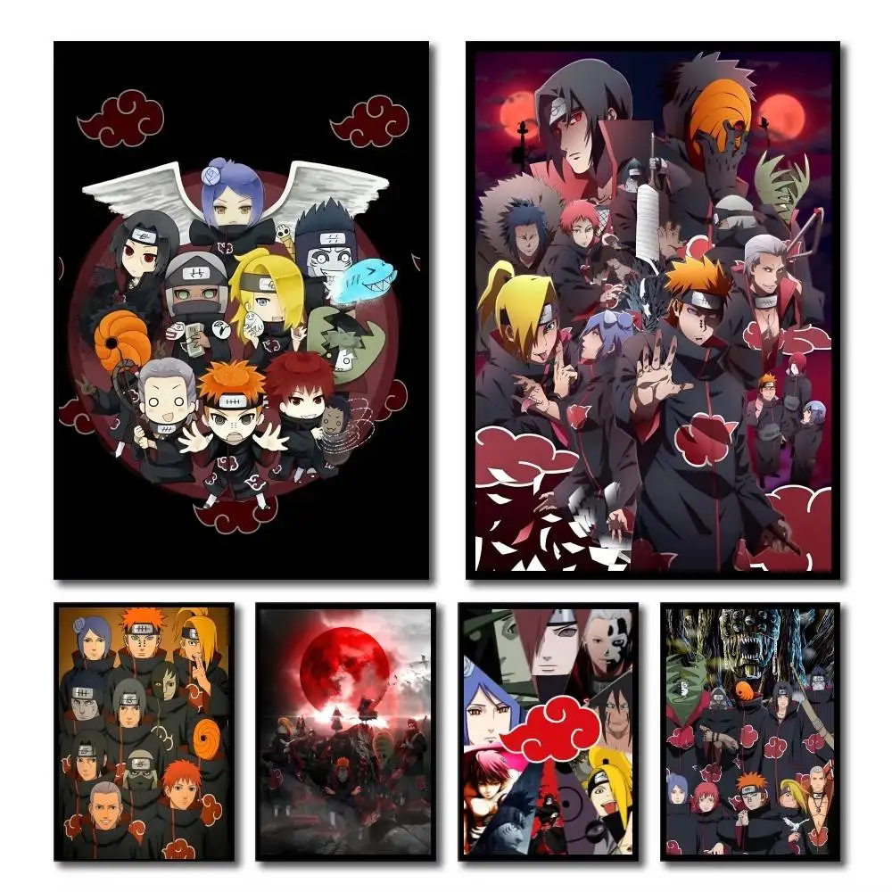 Cartoon Hot Classic Anime Akatsuki I-Itachi U-Uchiha Posters HD Print Vintage Wall Art Decor for Home Study Room photo 1