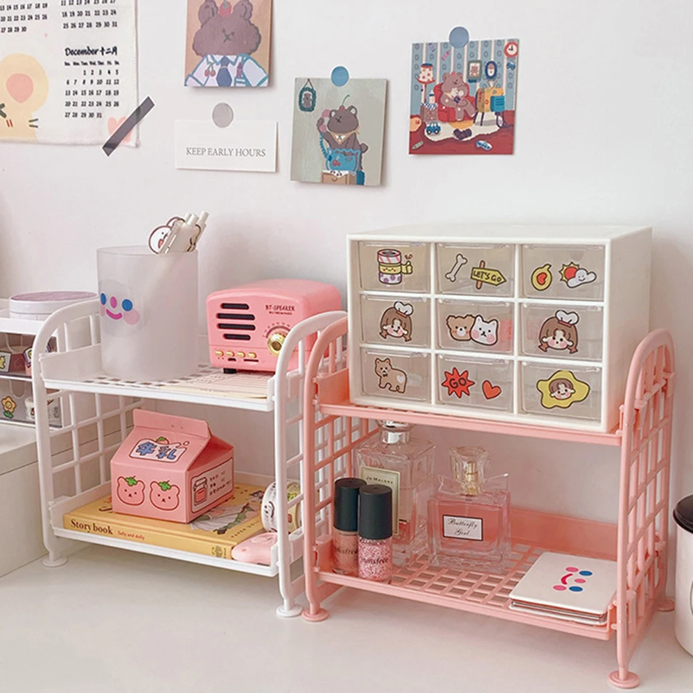 High Appearance Horizontal Desktop Storage Shelf Simple Multi-storey Dormitory Storage Shelf Computer Office Available photo 1