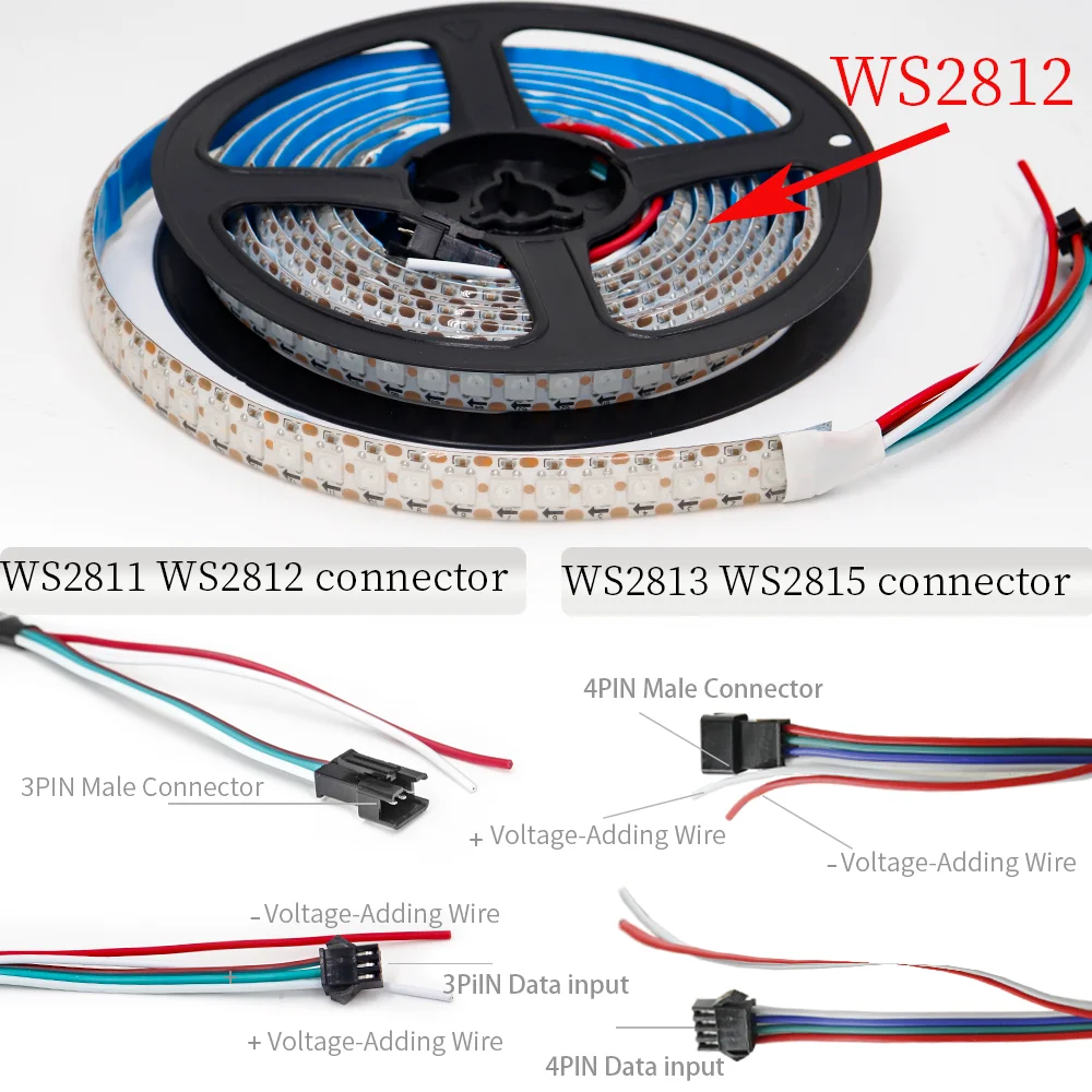 1-5M 144Leds/m WS2812B WS2813 WS2815 Led Strips 5050RGB Programmable Colored Running Flowing Led Strip Lights Led Ribbon DC5-12v photo 5