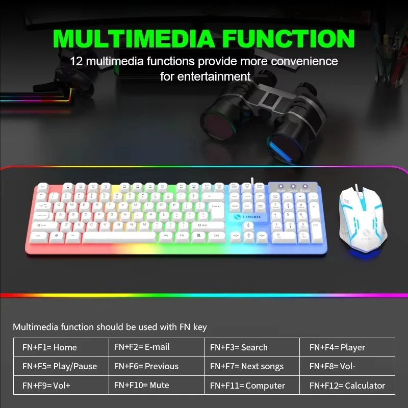 GTX350 Gaming Keyboard Mouse Combos Computer Laptop Backlight Gamer Kit LED Wired Usb Keyboard GTX350 Set-Black photo 3