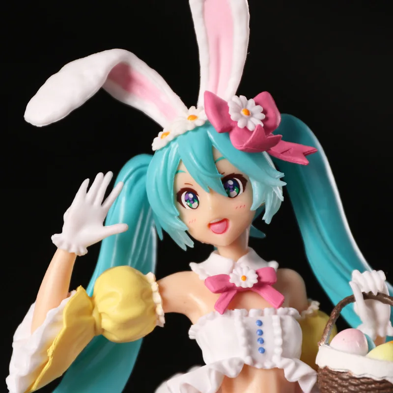 23CM Hatsune Miku Anime Figure Kawaii Pvc Model Doll Action Figurals Rabbit ears Collect ornaments Christmas Toys gifts photo 4