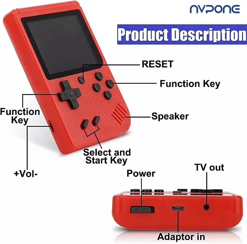 NEW Portable Retro Mini Video Game Console 8-Bit Handheld Game Player Built-in 400 games AV Out Game Console Gameboy videojuego photo 3