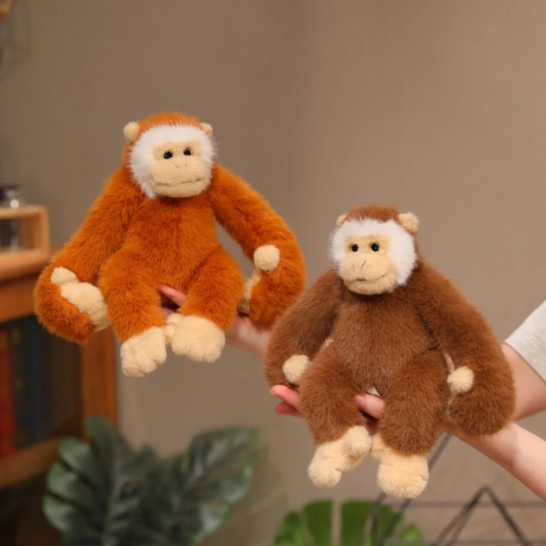 Cute Hanging Long-Arm Gibbon Plush Toy Soft Stuffed Animal Monkey Realistic Jungle Wildlife Plushie Birthday Xmas Gift for Kids photo 2