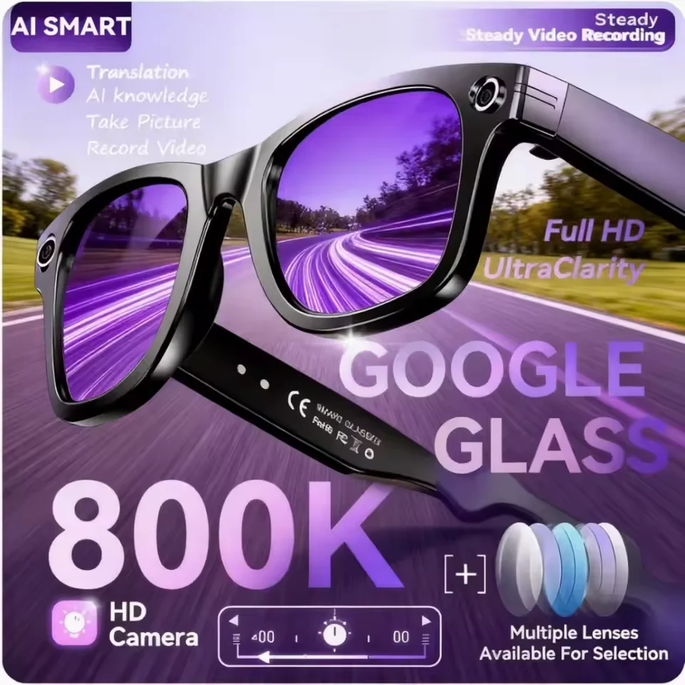 New 800W Camera AI Glasses Men Color-Changing Smart Translation Glasses Photo Video Recording Waterproof Call Smart Sunglasses photo 1