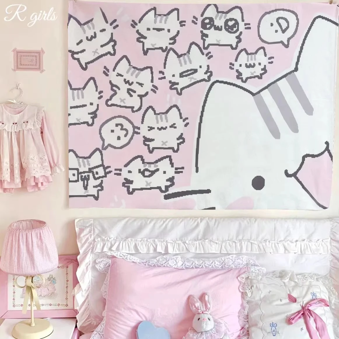 Super Cute Kitten Print Tapestry, Indoor Wall Hanging Decor for Bedroom Dorm Bedside photo 6