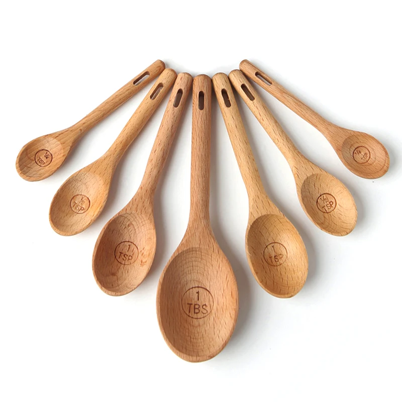 4Pcs Wooden Measuring Spoon Set Kitchen Measuring Spoon for Cooking Spice Sugar Spoon Coffee Scoop Kitchen Tools Accessories photo 1