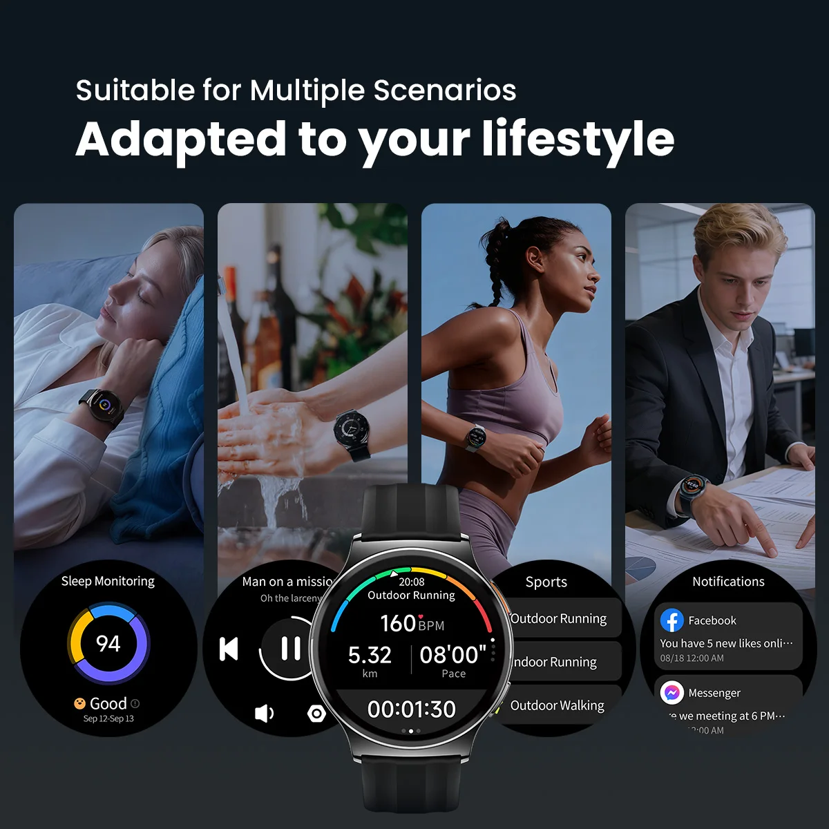 HAYLOU Solar Lite 2 Smartwatch 1.43'' AMOLED Display 24h Health Monitoring 150+ Sports Modes Voice Calling Smart Watch 1ATM photo 5