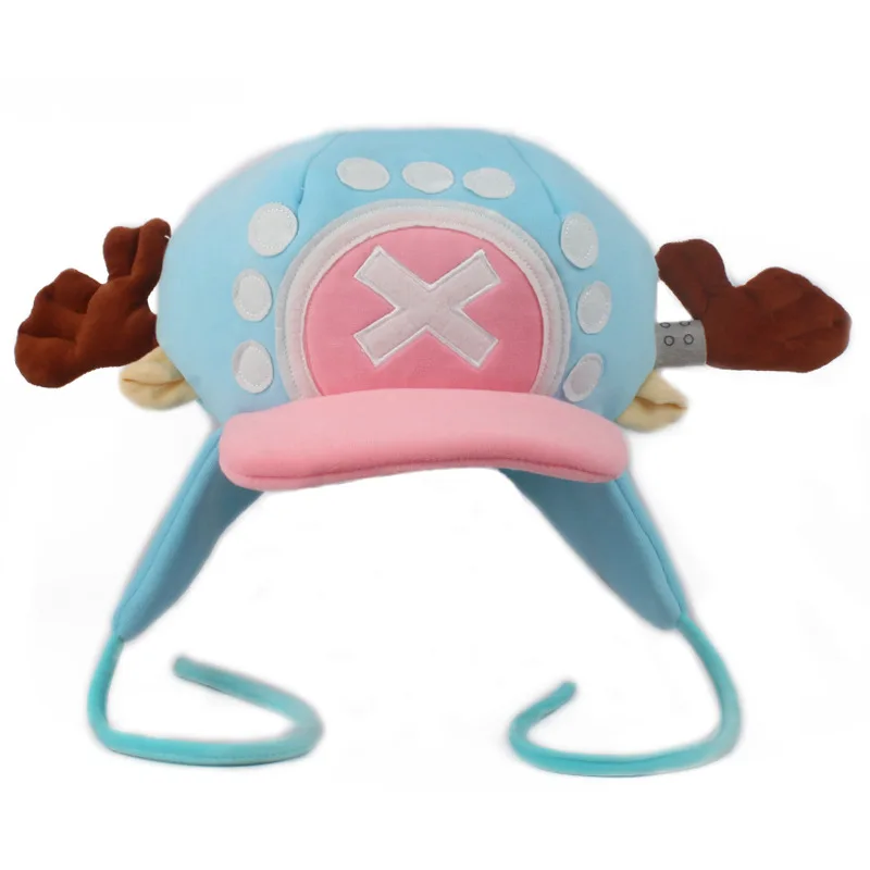 Anime Tony Tony Chopper Plush Hat Kawaii Cute Boy Girl Cosplay Blue Pink Soft Warm Hat Cartoon Chopper Accessories Props photo 1