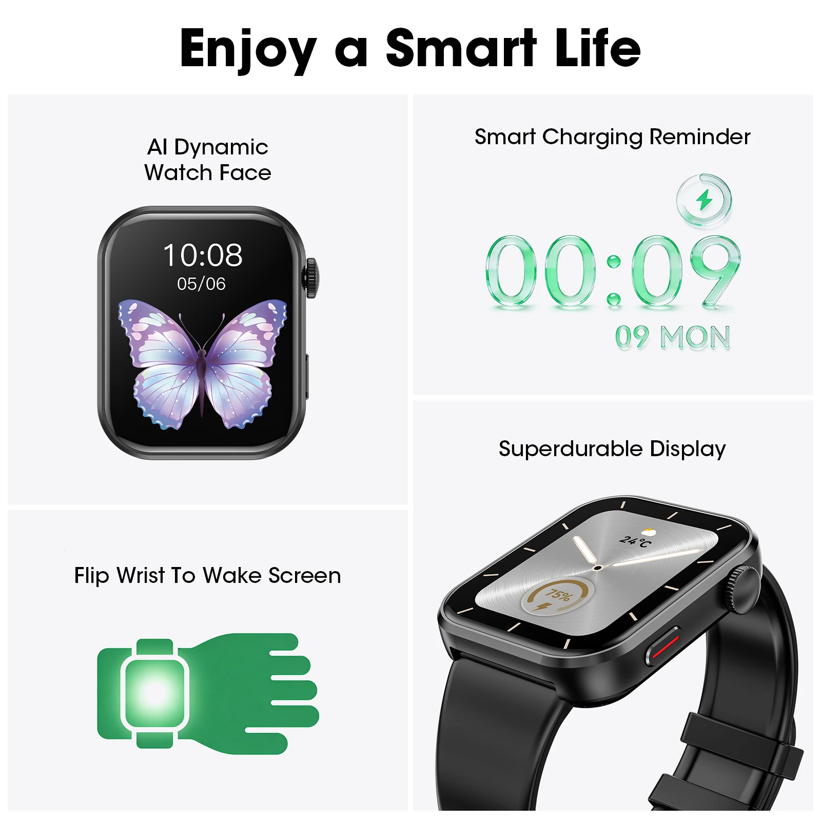 Y2 Smart Watch Bluetooth Call 1.93" HD Touch Screen IP68 Waterproof Heart Rate Blood Oxygen Monitor Fitness Watch For Android IOS photo 2