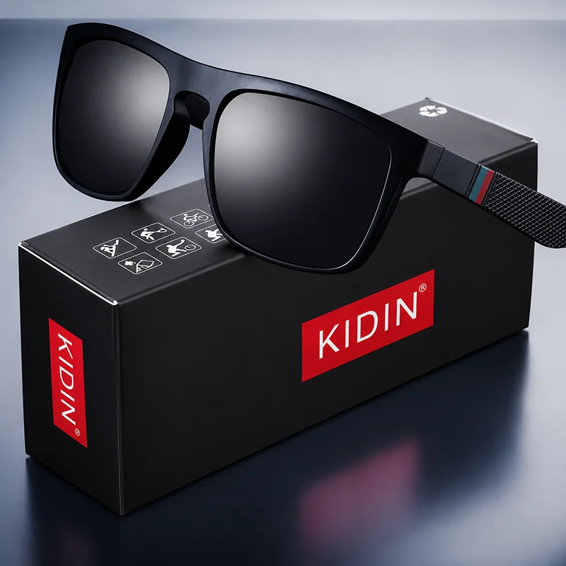 KIDIN Fashion Square Vintage Polarized Sunglasses Men Women Retro Driving Fishing Sun Glasses UV400 Eyewear photo 1