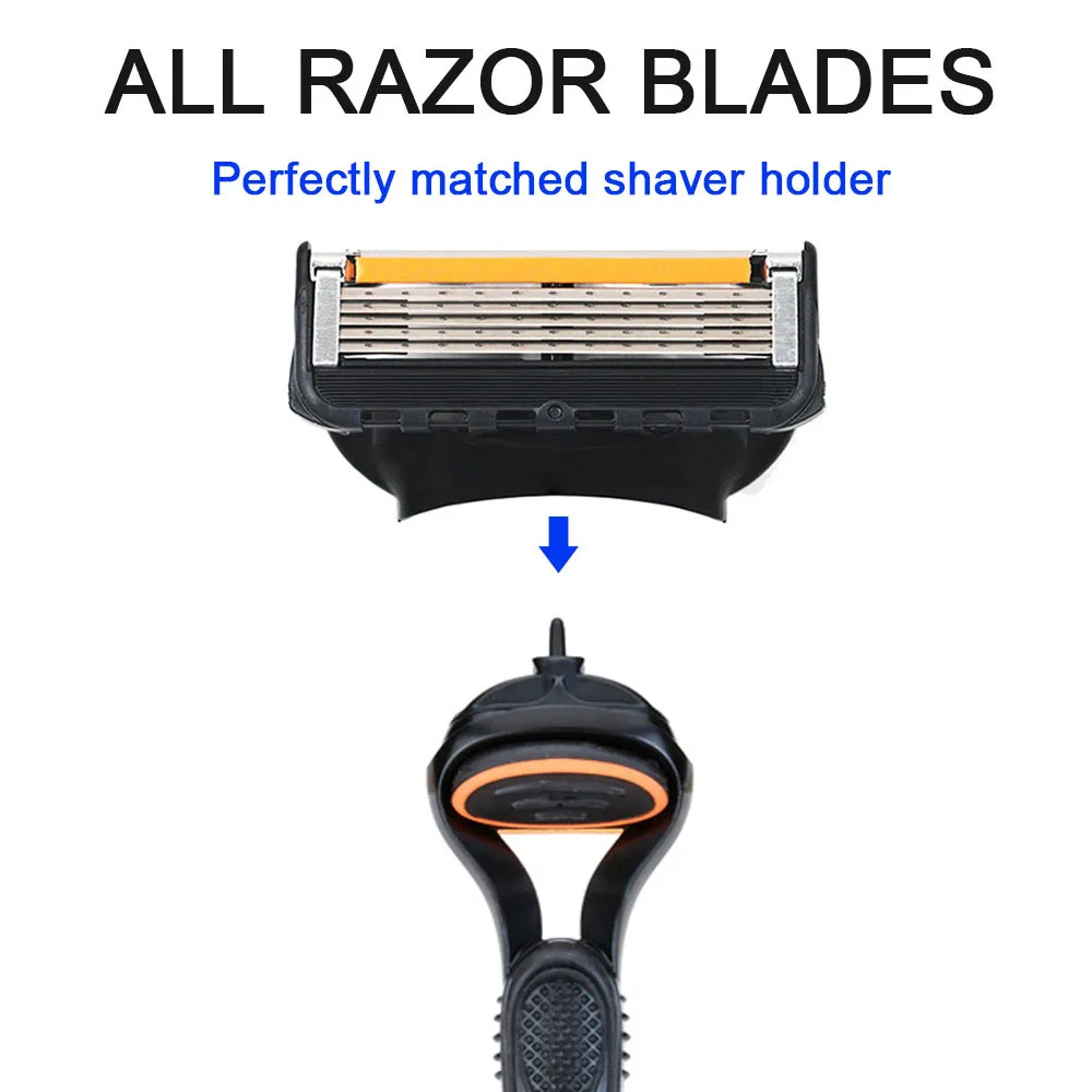 4/12/24 Pcs 5-layer Men's Razor Fusion Pro Power Shaving Shaver Male Face Beard Hair Trimmer 5 Layer Blades Replacement Refills photo 2