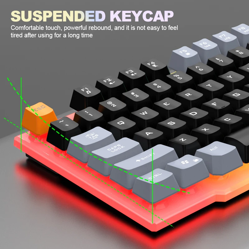 • Keyboard and Mouse with Colorful Light: The Raiku T26 keyboard and mouse set comes with a variety of colorful lights, providin photo 5