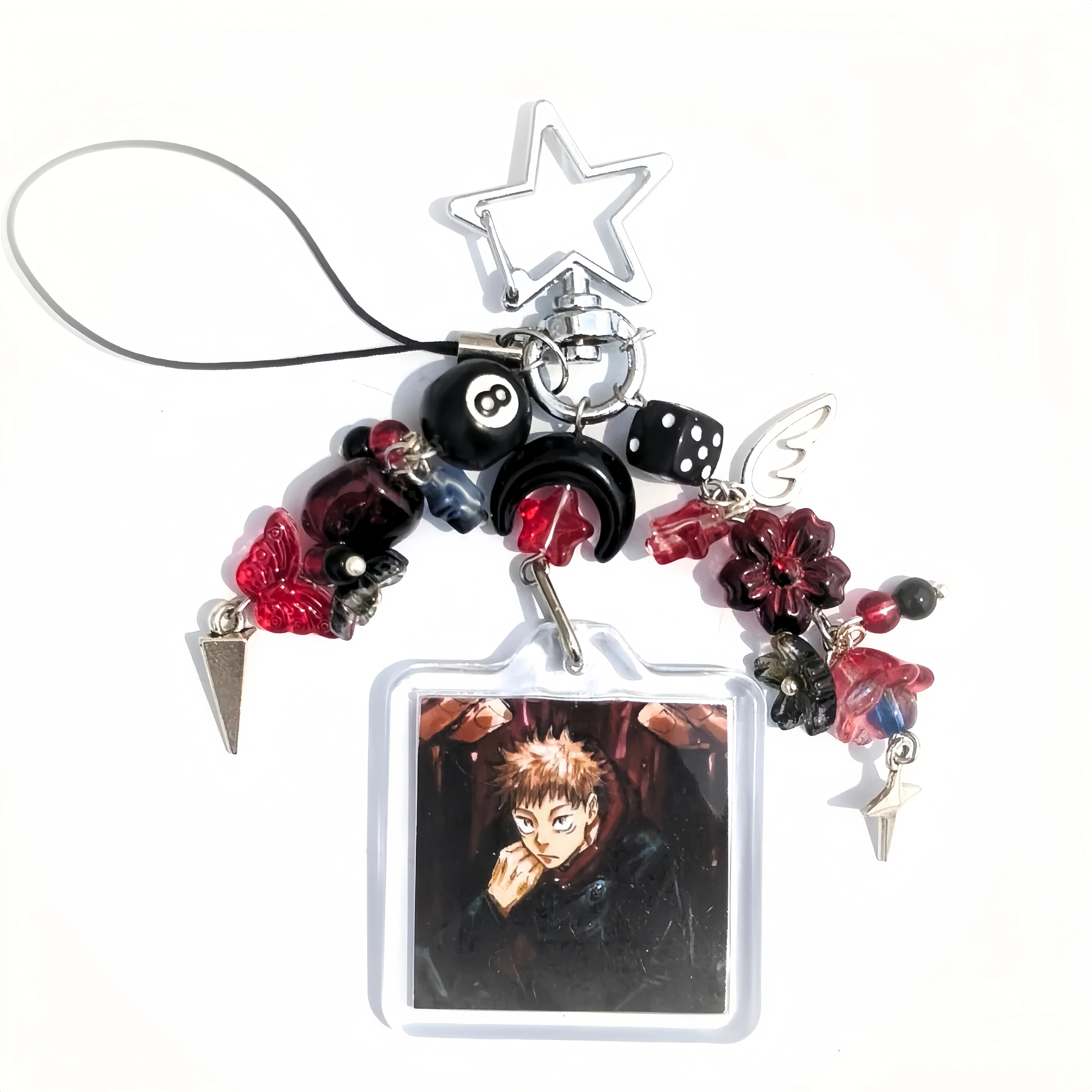 JJK DIY Anime Character Photo Keychain Y2K Cool Acrylic Bag Phone Pendant photo 5