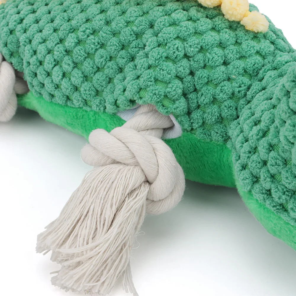 Lizard Shape Rope Pet Toy Interactive Training Plush Toy for Puppy Cats Squeaker Chew Dog Toys Supplies photo 3