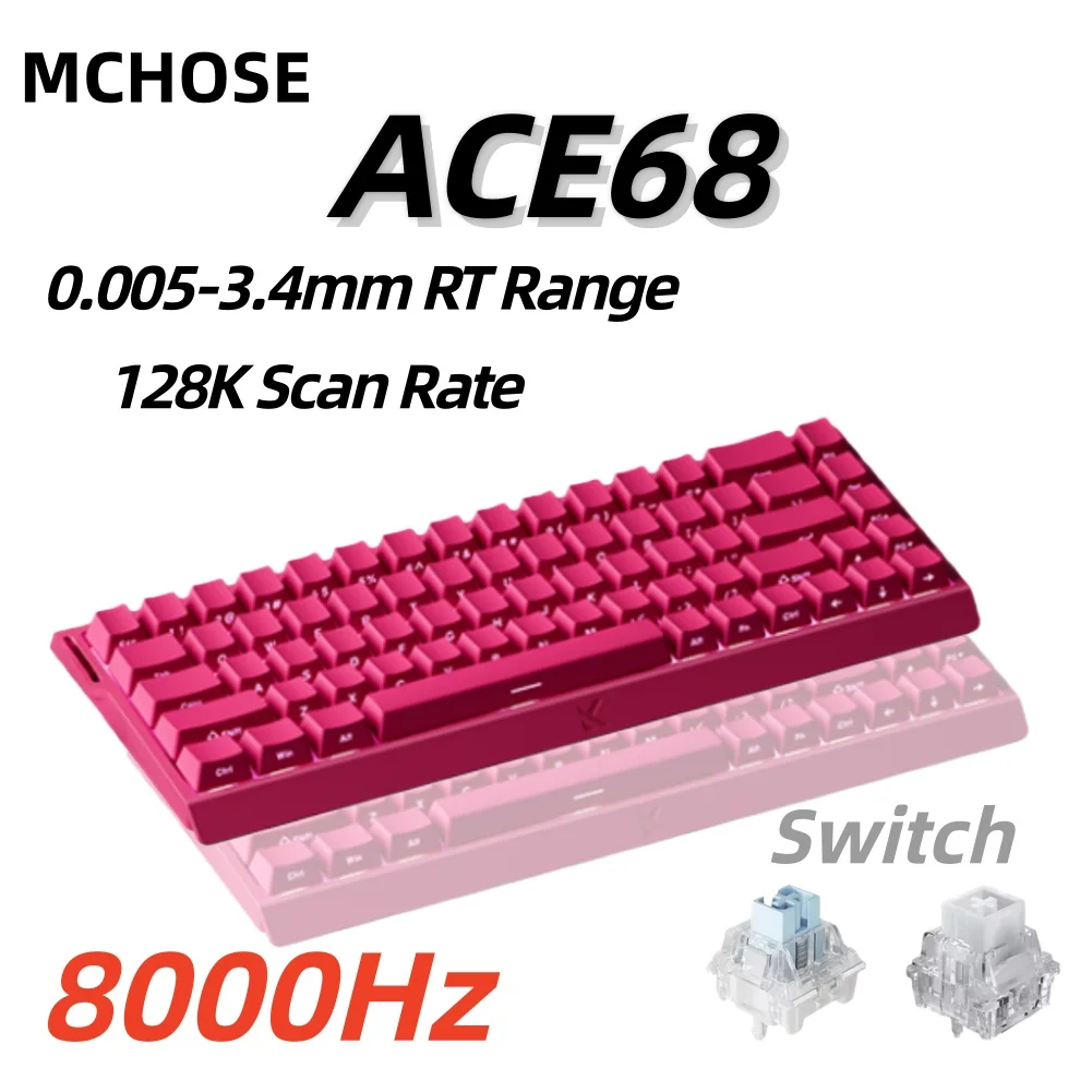 MCHOSE ACE68 Magnetic Keyboard Wired Mechanical Gaming 0.01mm RapidTrigg 8000Hz SOCD/Rs 0.125ms 128K Sampling Rate for Logitech photo 1