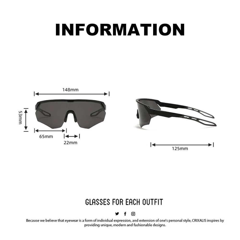 Polarized Sports Sunglasses for Men Women UV400 Semi-Rimless Shield Lens Cycling Driving Running Outdoor Glasses with Case photo 5
