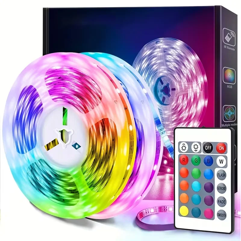Smart LED Strip Lights with 24-Key Remote Control- Easy Install, Multi-Color Changing, USB Powered RGB Tape for Home Decor photo 1