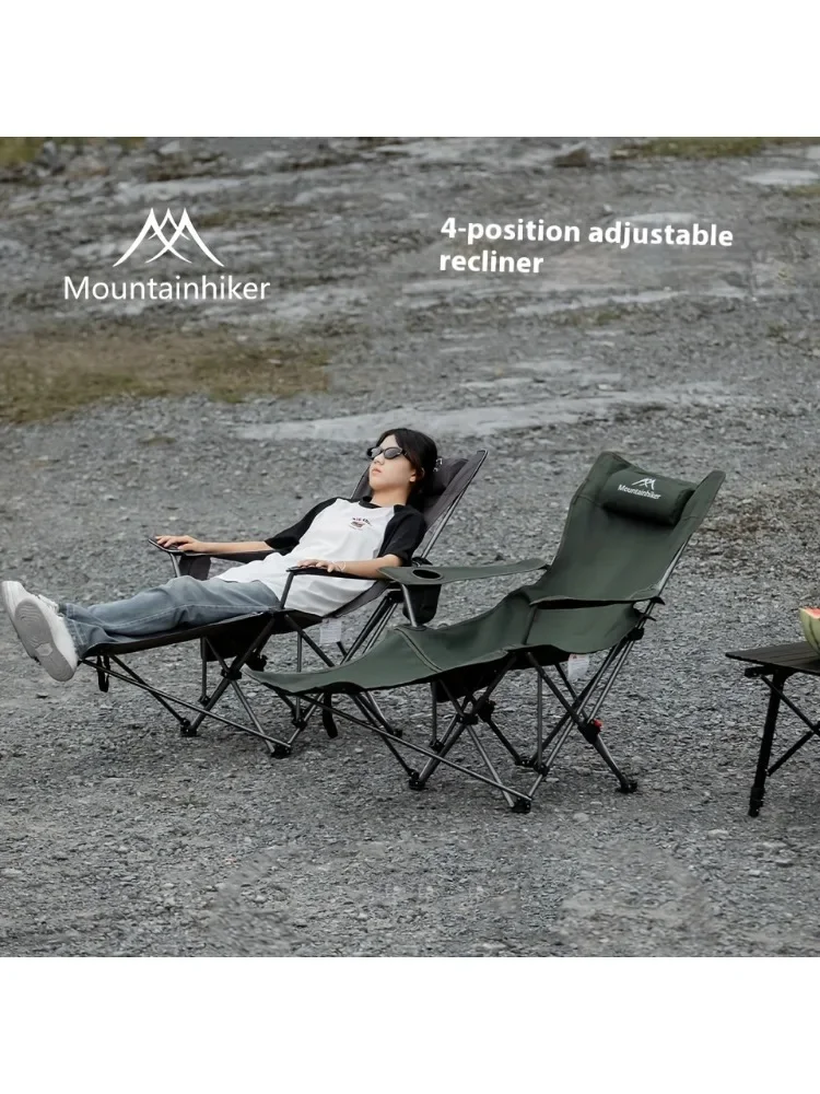 MOUNTAINHIKER 600D Oxford Cloth Folding Chair - Portable Outdoor Camping Chair and Beach Chair, 4 Adjustable Loungers photo 1