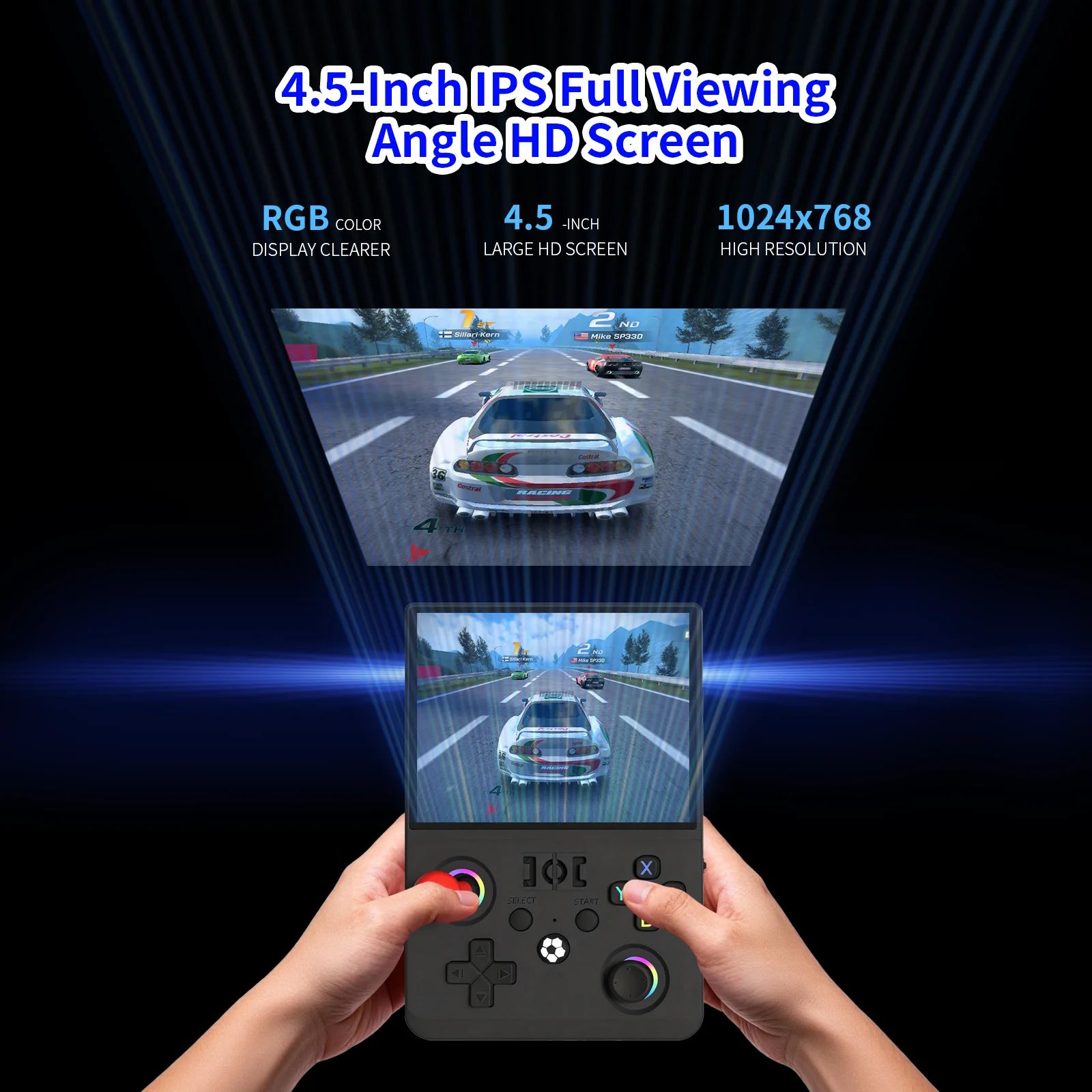 MAXⅡ 2026 Newest  4.5 Inch Retro Handheld Game Console 1024x768 IPS HD Screen Portable Open Source Linux System with 2*Joys photo 5