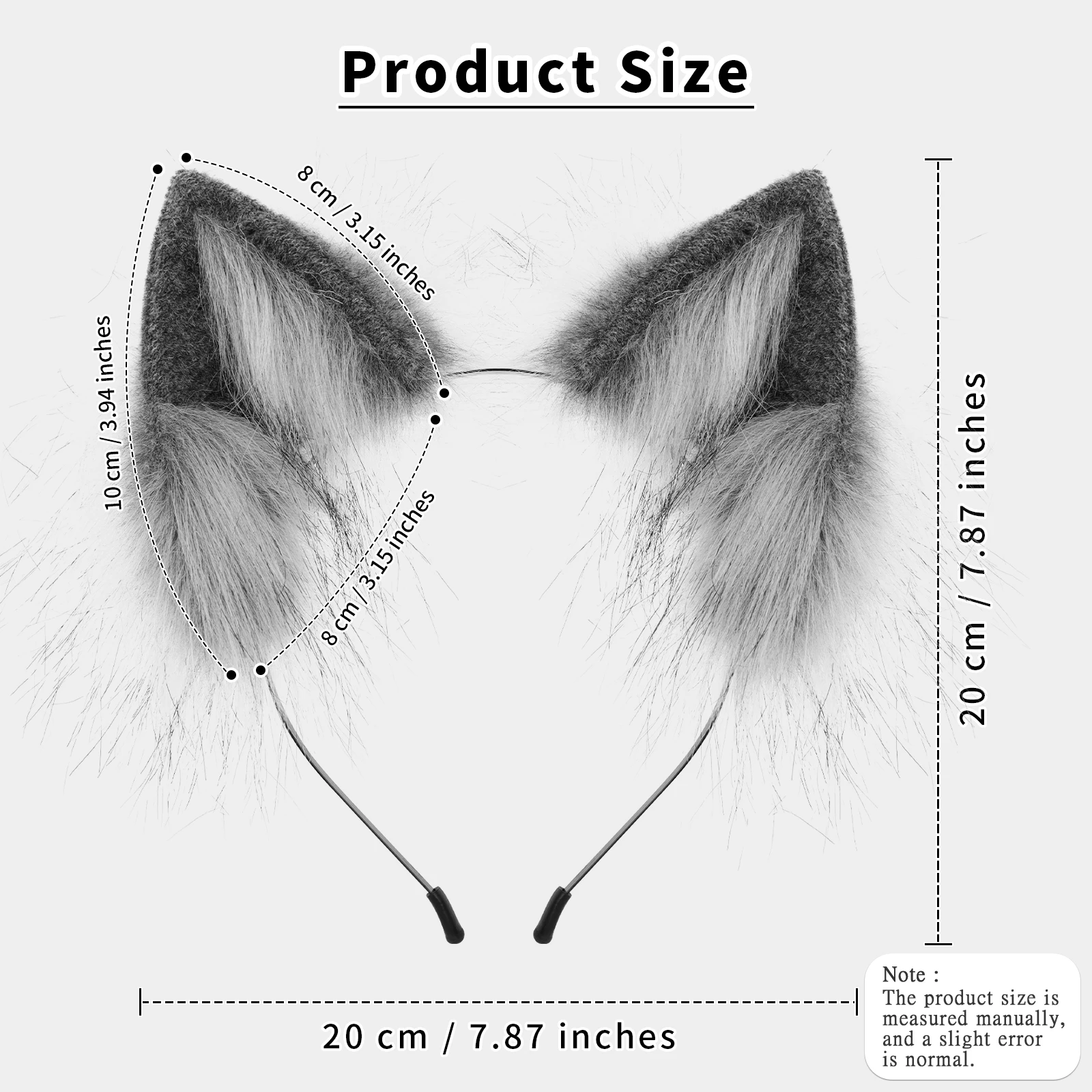 Handmade Faux Fur Animal Ears Headband Furry Cat Fox Ear Hairhoop Headwear Costume Accessory for Cosplay Masquerade photo 3