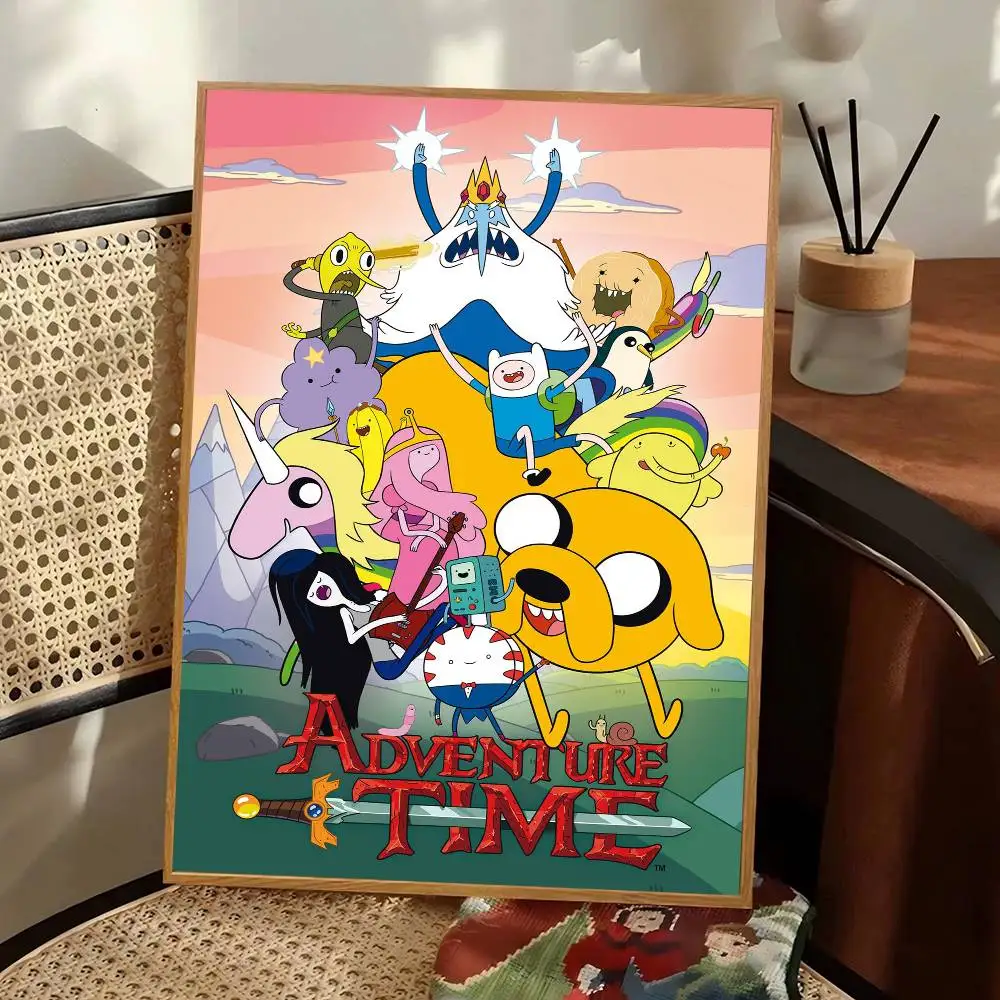 A-Adventures Cartoon Time Anime Whitepaper Poster Waterproof Paper Sticker Coffee House Bar Aesthetic Art Wall Painting photo 4