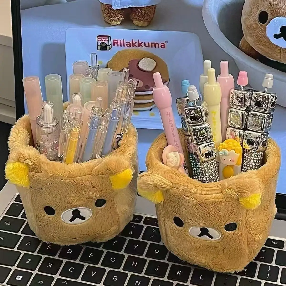 Plushes Pencil Holder Cosmetics Pen Container Kawaii Desk Accessories Office Organizer Kid Stationery Storage Box Gift photo 1