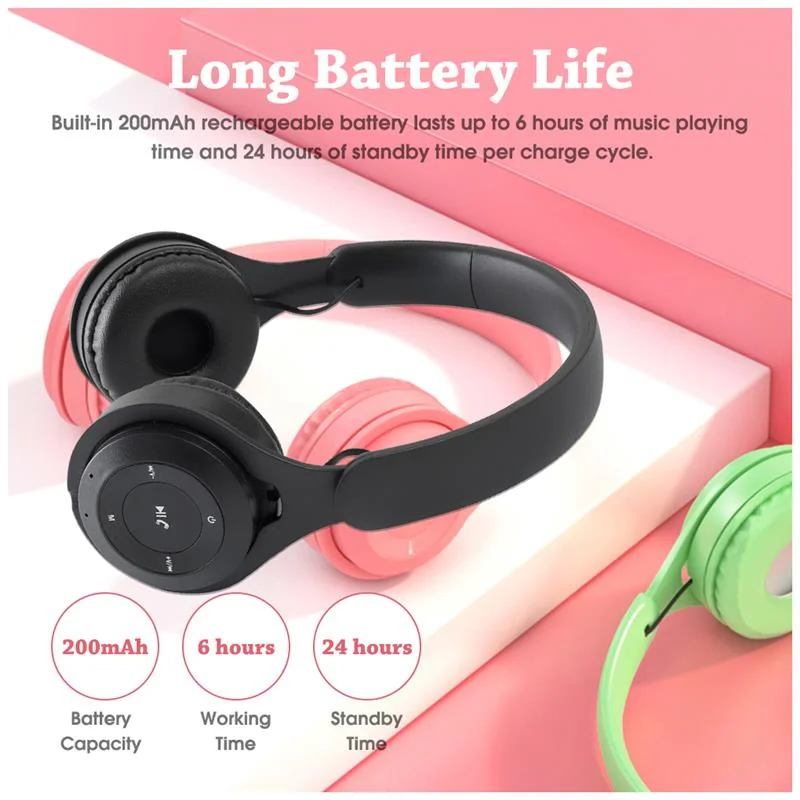 Y08 Wireless Bluetooth Headphone  Macaron Headphones Stereo Headband Gaming Headset with Mic Gamer Girl Gift for Mobile Tablet photo 2