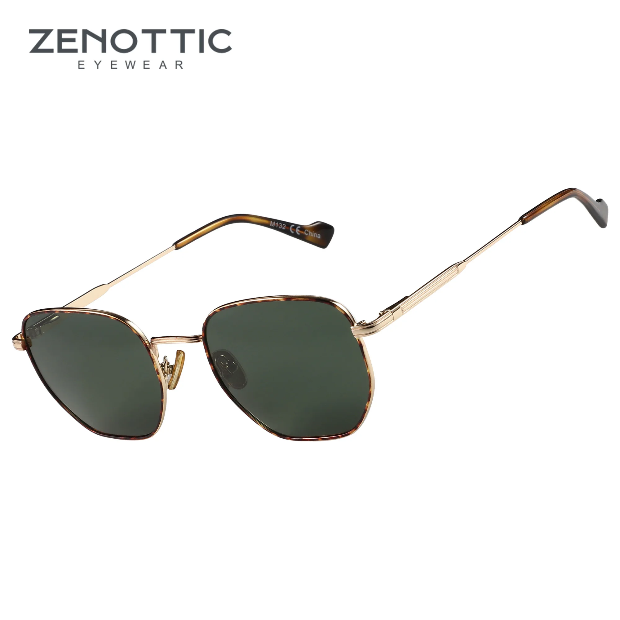 ZENOTTIC Fashion Hexagon Polarized Retro Sunglasses for Men Women-Vintage Metal Frame Design UV Protection Trendy Fashion Shades photo 1