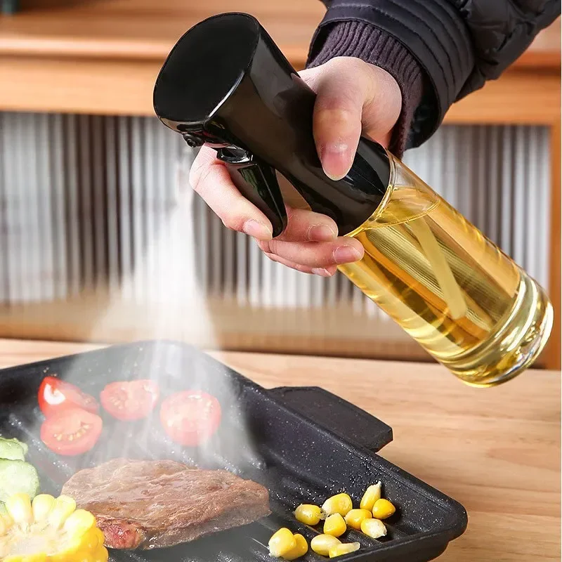 200/300/500mlOil Spray Plastic Household Kitchen Oil Spray Bottle Or Oil Brush Nebulizing Mist Filling Cooking Dual Use BBQ photo 1