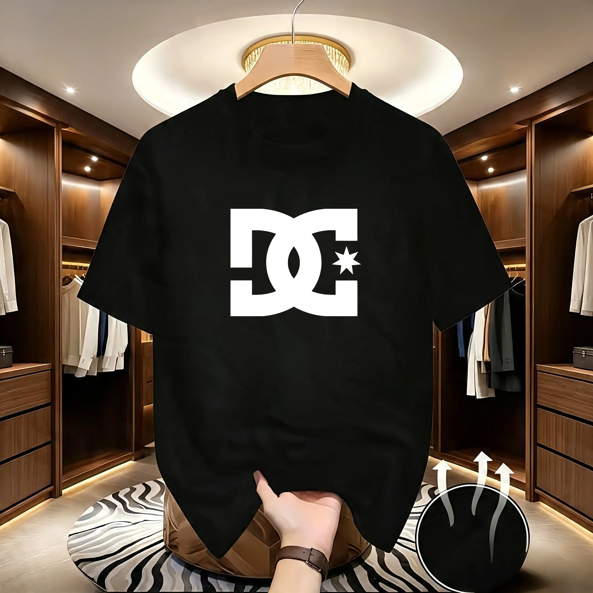 New Men’s Quick-Dry Round Neck Running T-Shirt Spring/Summer Thin Top Print Quick Dry Short Sleeve Breathable Fitness Sports photo 1