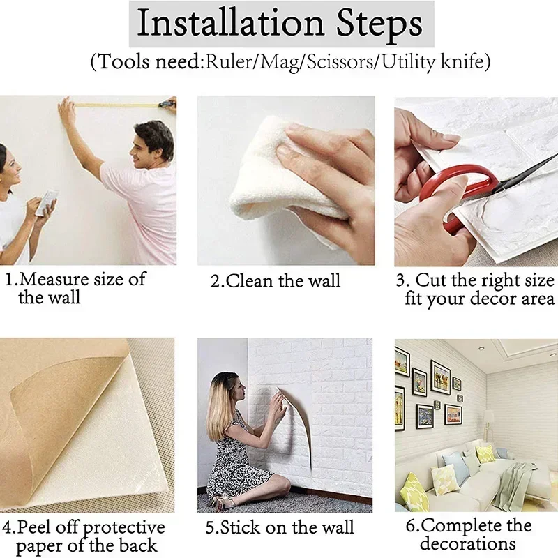 70cmx1/5/10m 3D Wallpaper Decoration Self-adhesive Antique Foam Brick Wallpaper Living Room Bedroom Waterproof 3d Wall Sticker photo 5