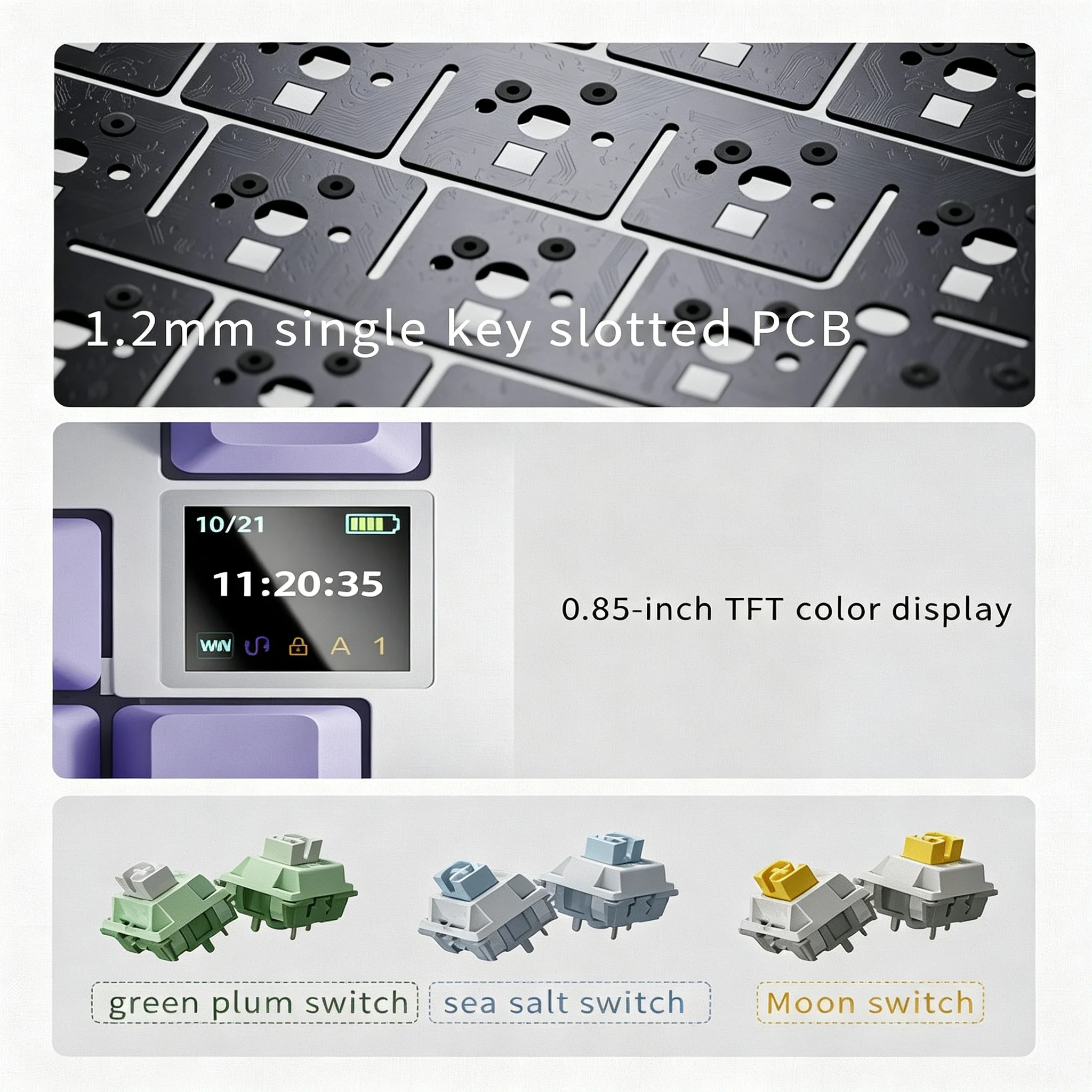 AJAZZ AK820 and AK820PRO Mechanical Gaming Keyboard 75% Layout PBT OEM Keycap RGB Backlight Full Key Anti-Ghosting Type-C photo 3