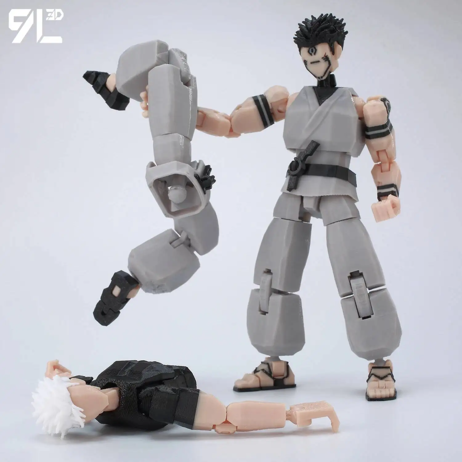 9L3D Printed Dummy13 T13 In Stock Ready to Ship Jujutsu Kaisen Grey Robe Sukuna Figure Anime Articulated Model Stress-Relief Toy photo 6