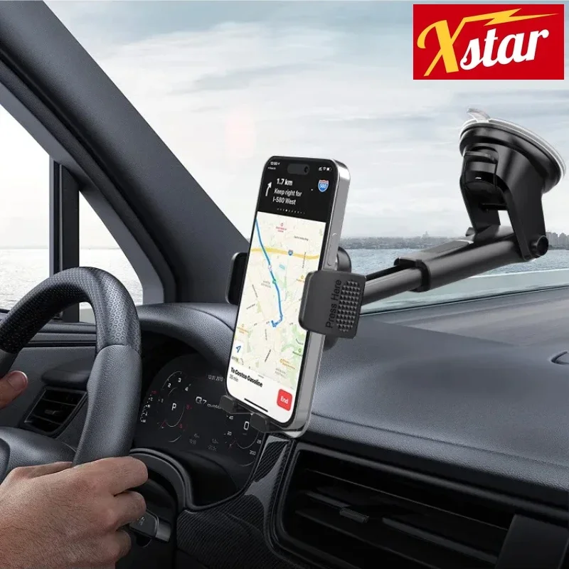 Car Phone Holder for Dashboard Windshield Acrylic Cellphone Mount Clip Support Stand for 4.7-7" Mobile Phone, Auto Accessories photo 1
