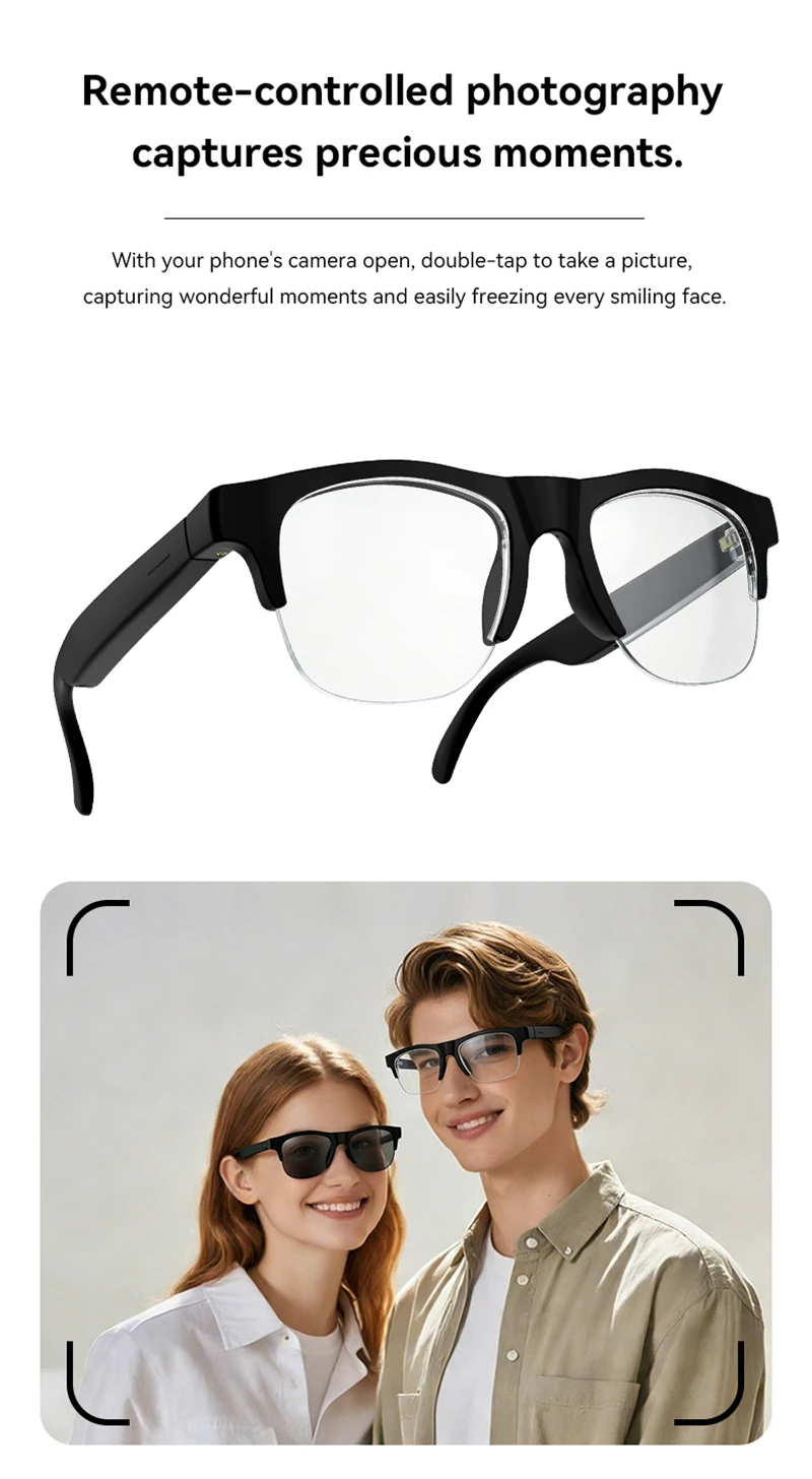 AI Smart Glasses 800W Pixel 4K HD Camera Remote Control Touch Voice Translation Bluetooth Call Video Recording Music Sunglasses photo 6
