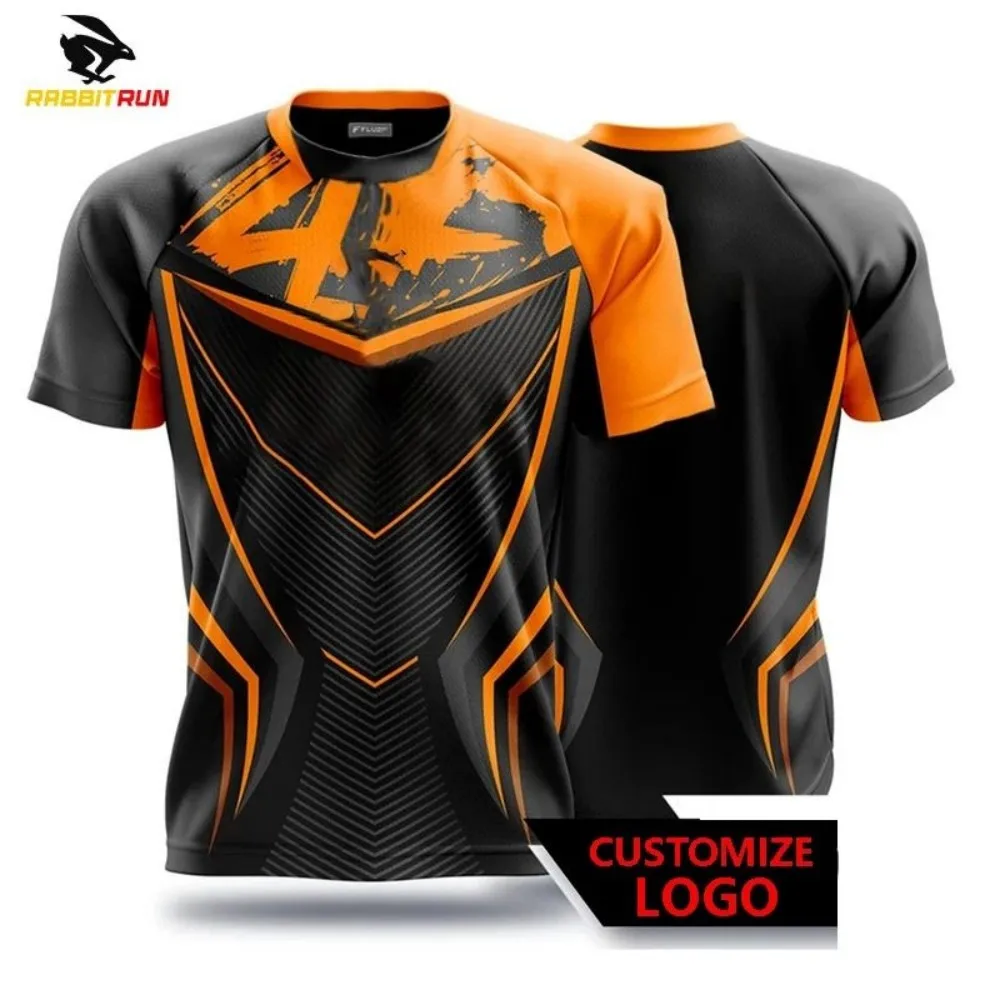 New men's breathable and comfortable T-shirt with striped printed pattern outdoor casual sports top photo 5