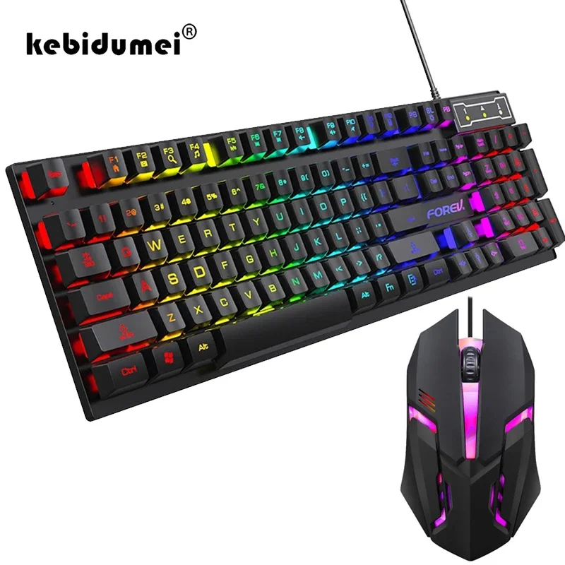104 Key Backlit Mechanical Keyboard Wired Gaming Keyboard Waterproof Luminous Keyboard And Mouse Set for Gamer PC Laptop Office photo 1