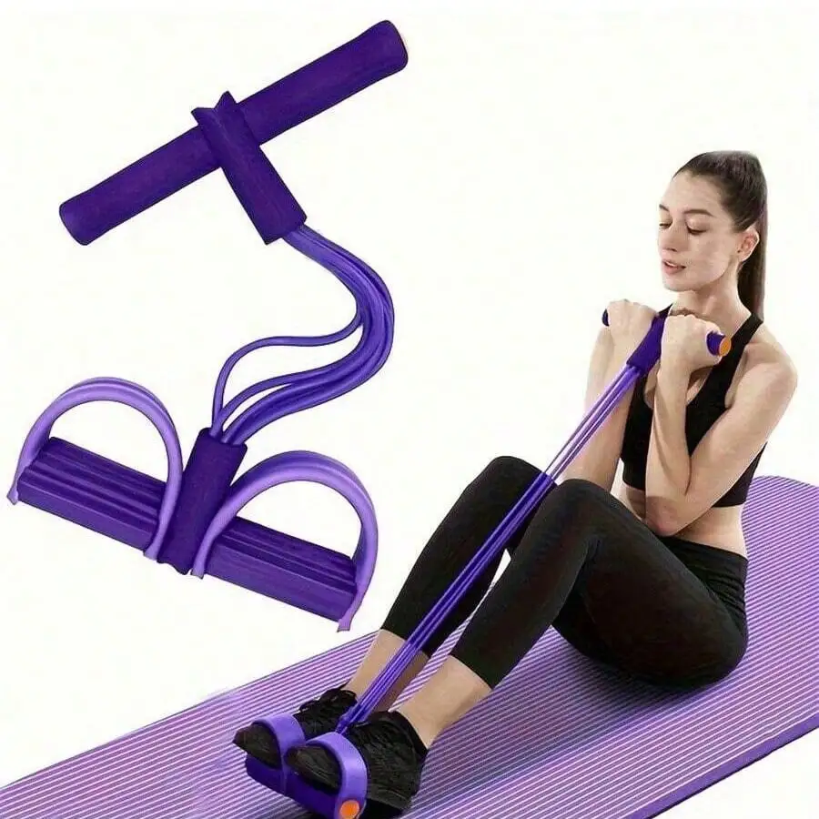 6-Tube Upgraded High Tension Purple Resistance Bands, Ergonomic Durable Fitness Bands With Comfortable Grip, Suitable For Home Gym Weight Training, Cardio Exercises And Daily Home Fitness photo 1