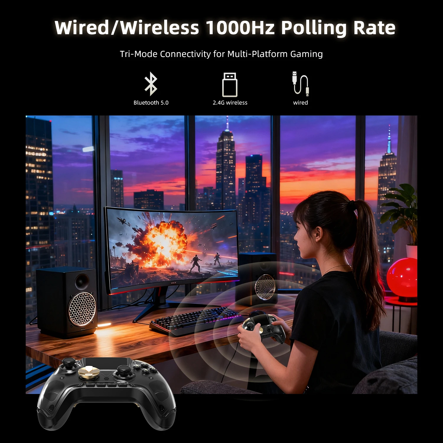 Anbernic RG G01 / RG P01 Retro Games Controller Hall Effect Triggers XBOX Gamepad for PC Android IOS Steam Linux Supports Bluetooth 5.3/Wired/2.4G Wireless photo 6