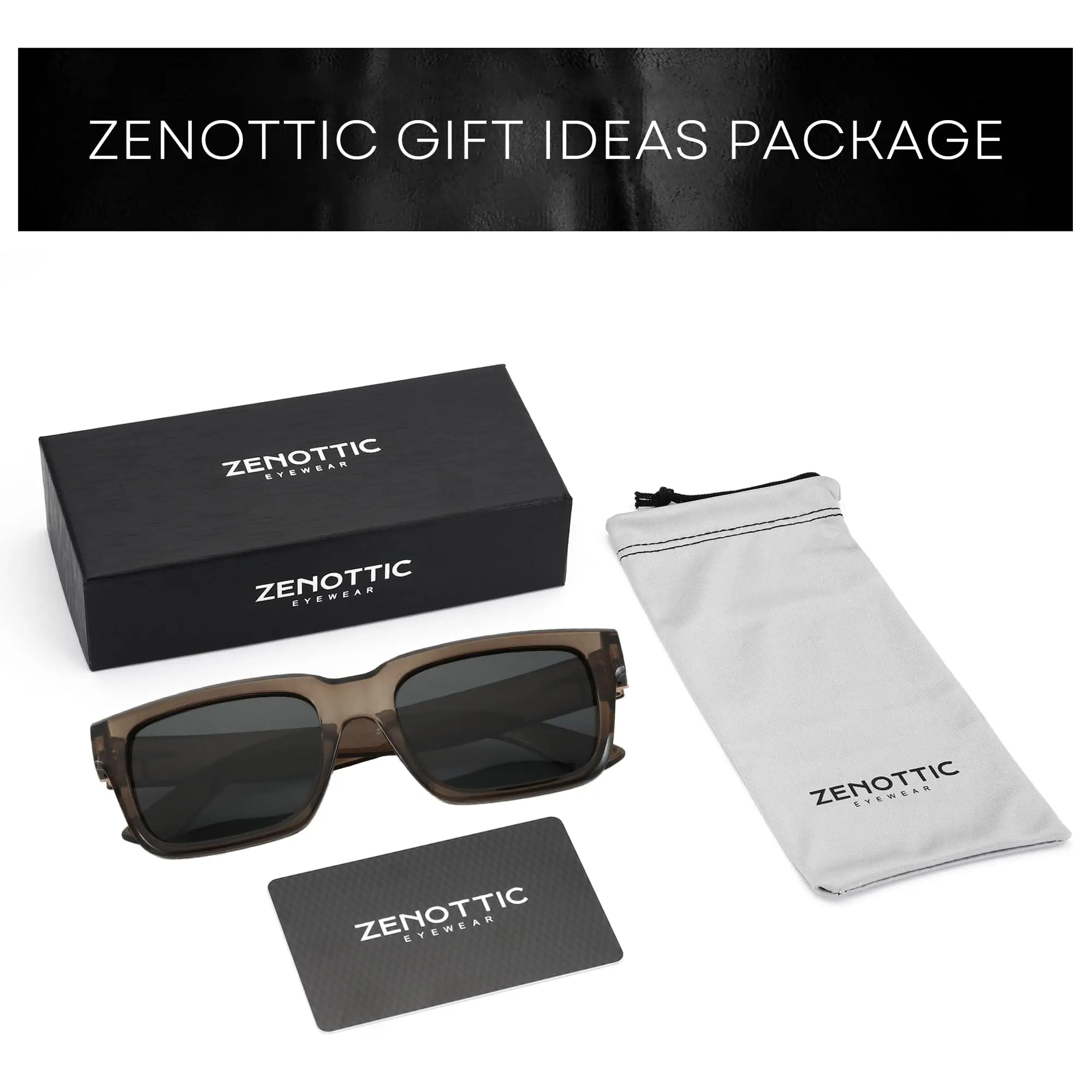 ZENOTTIC Retro Rectangle Sunglasses for Men Women Polarized UV400 Protection Classic Trendy Driving Sun Glasses photo 6