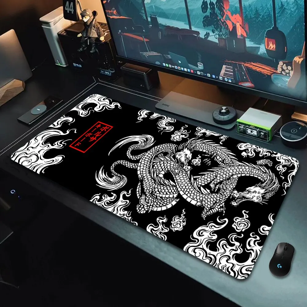 Japanese Dragon Large Gaming Mousepad XXL Keyboard Gamer Mouse Pad on The Table Speed Desk Mat Anime 900x400 700X300 Mouse Mats photo 1