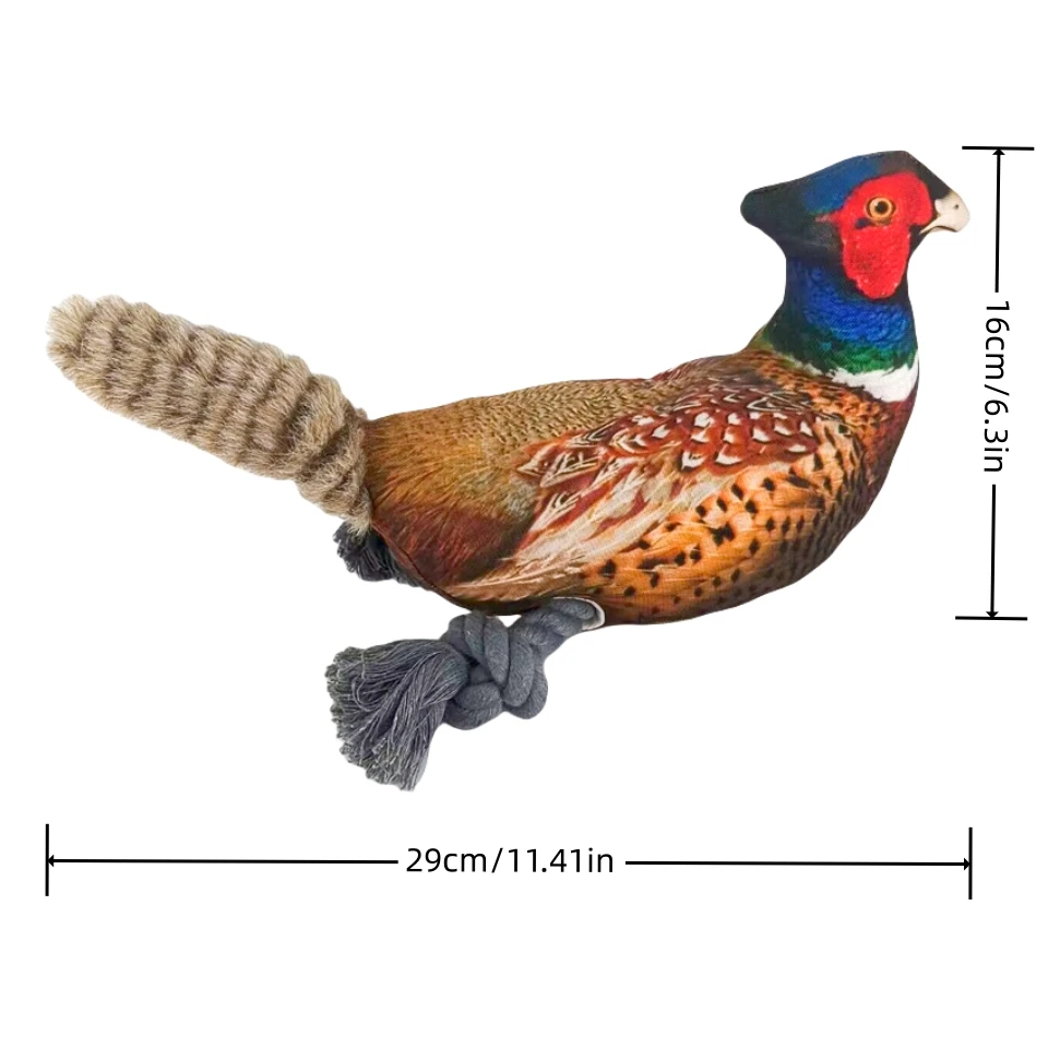 Ring-necked Pheasant Chickens And Ducks Pet Toy Dog Toy With Squeak Plush Toy Cat Dog Chewing Toy Teeth Grinding Pet Supplies photo 6