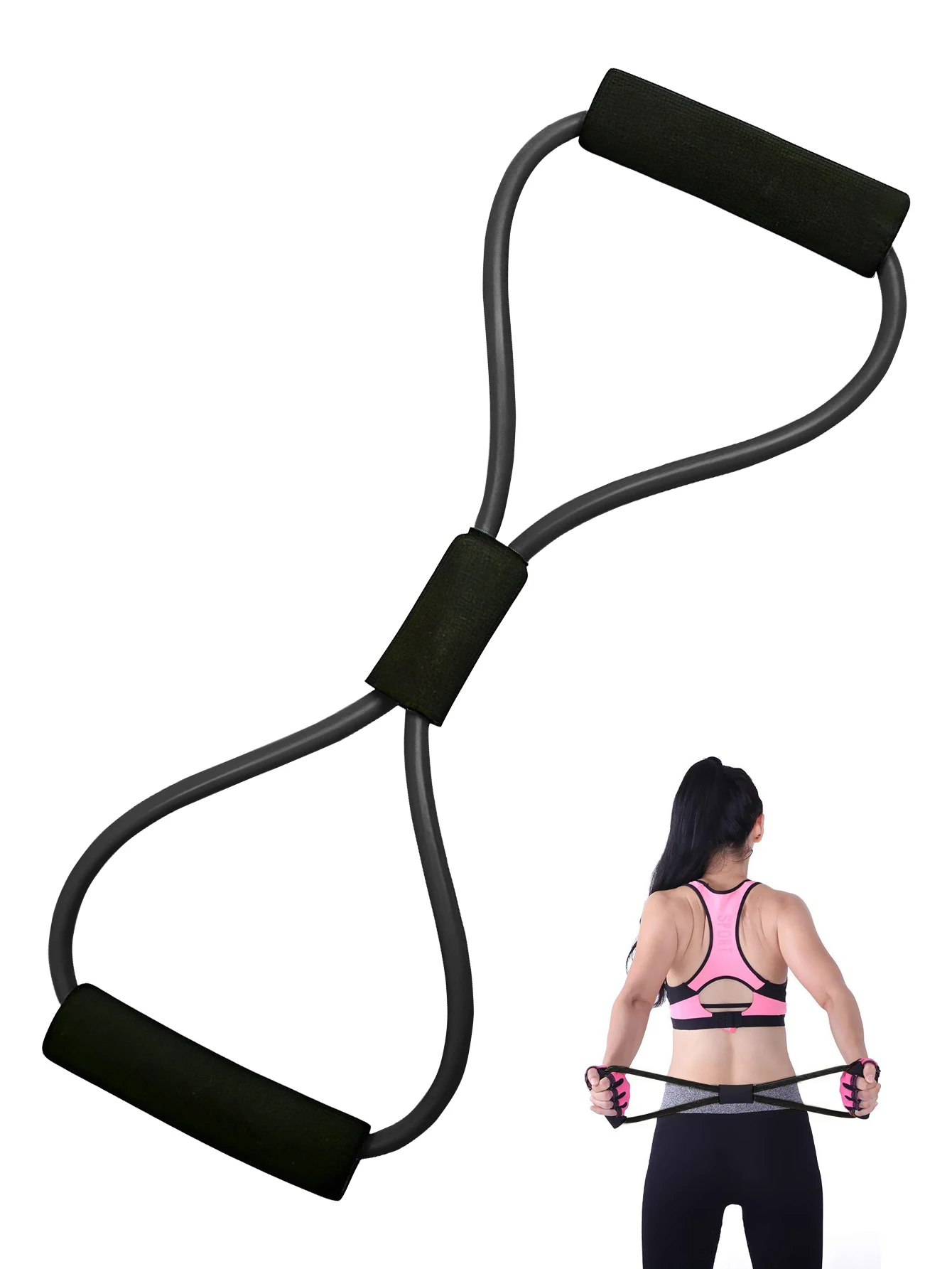 Yoga Resistance Bands Elastic Sports Exercise Puller 8-shaped Chest Expander Pilates Gym Fitness Equipment Strength Training photo 1